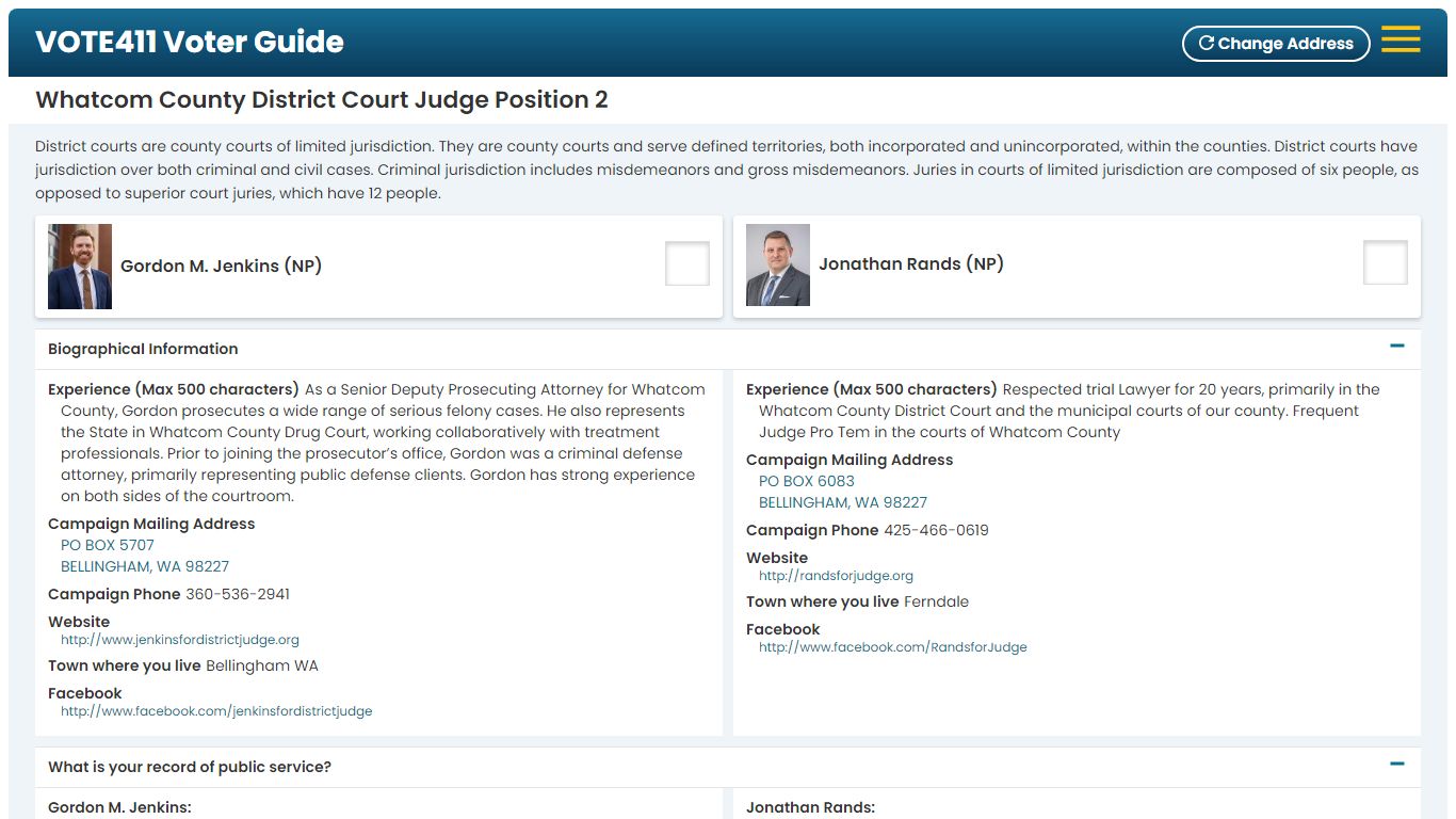 Whatcom County District Court Judge Position 2 — vote411 Voter Guide